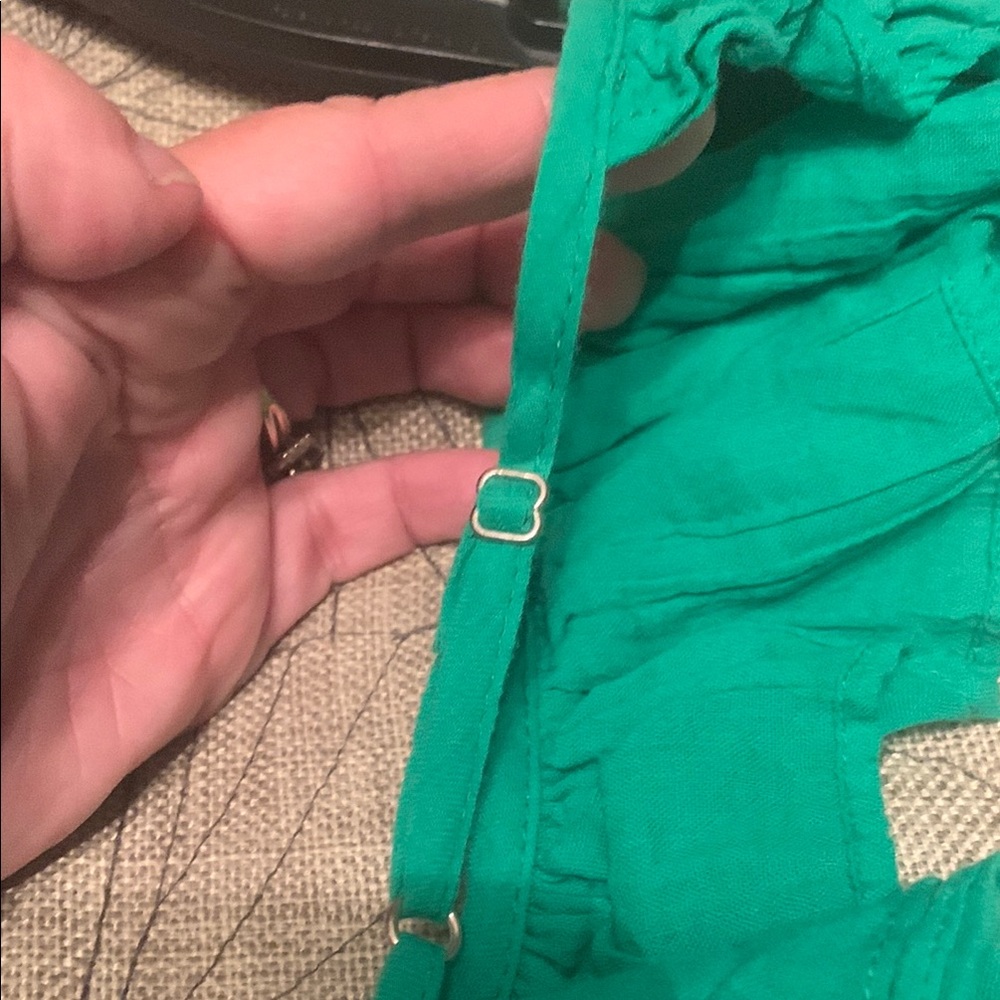 Chelsea & Violet Green Ruffled Sundress/Romper - Picture 5 of 12